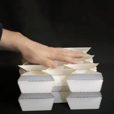 Paper prototype of origami-based cellular structure with load-bearing capability